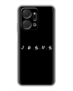 Чехол для Huawei Honor X7a с картинкой «Точки веры J.E.S.U.S.»