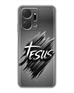Чехол для Huawei Honor X7a с картинкой «Надпись Jesus Graffiti»