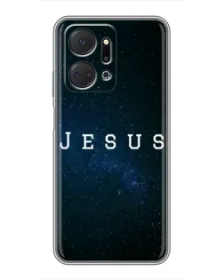 Чехол для Huawei Honor X7a с картинкой «Звездное небо Jesus»