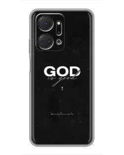 Чехол для Huawei Honor X7a с картинкой «GOD — Бог над всем»