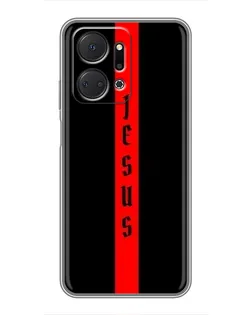 Чехол для Huawei Honor X7a с картинкой «Красная линия веры»