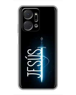 Чехол для Huawei Honor X7a с картинкой «Меч Духа Jesus»