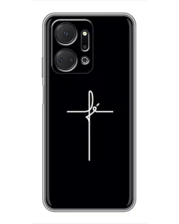 Чехол для Huawei Honor X7a с картинкой «Тонкий крест»