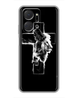 Чехол для Huawei Honor X7a с картинкой «Сияющий крест Jesus»