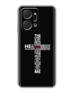 Чехол для Huawei Honor X7a с картинкой «Текстовый крест»