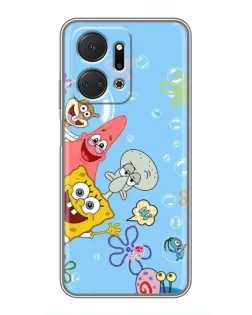 Чехол для Huawei Honor X7a с картинкой «Веселые пузырьки»