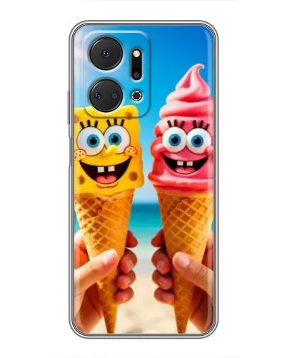 Чехол для Huawei Honor X7a с картинкой «Спанч Боб мороженое» Чехол для Huawei Honor X7a с картинкой «Спанч Боб мороженое»