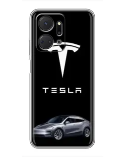 Чехол для Huawei Honor X7a с картинкой «Tesla Model Y»