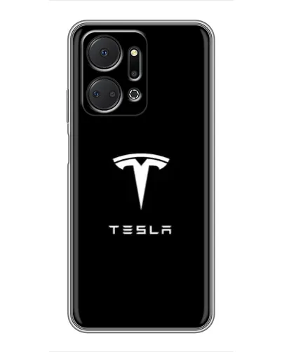 Чехол для Huawei Honor X7a с картинкой «Tesla White Logo»