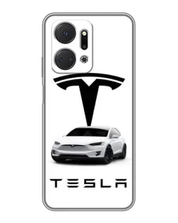 Чехол для Huawei Honor X7a с картинкой «Tesla White Style»