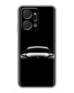 Чехол для Huawei Honor X7a с картинкой «Фары Tesla Night»