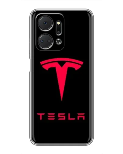 Чехол для Huawei Honor X7a с картинкой «Tesla Red Logo»