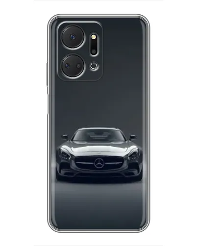 Чехол для Huawei Honor X7a с картинкой «Mercedes на черном»