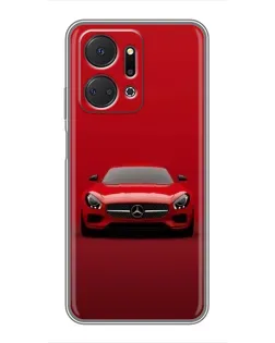 Чехол для Huawei Honor X7a с картинкой «Красный Mercedes AMG»