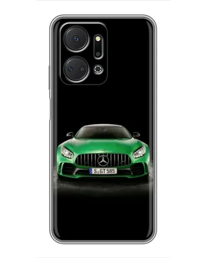 Чехол для Huawei Honor X7a с картинкой «Mercedes — неоновый лого»