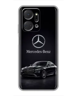 Чехол для Huawei Honor X7a с картинкой «Mercedes — решетка радиатора»