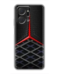 Чехол для Huawei Honor X7a с картинкой «Mercedes Carbon Grid»