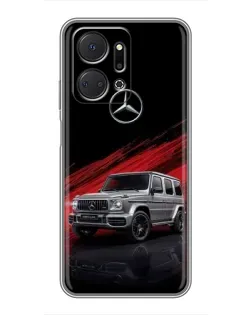 Чехол для Huawei Honor X7a с картинкой «Mercedes G-Class красный»