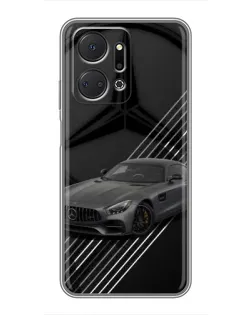 Чехол для Huawei Honor X7a с картинкой «Mercedes AMG — графика»