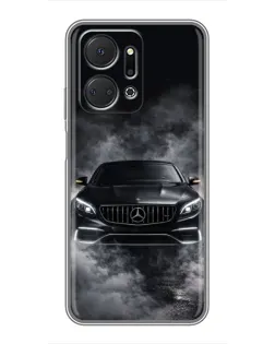 Чехол для Huawei Honor X7a с картинкой «Mercedes в дыму»