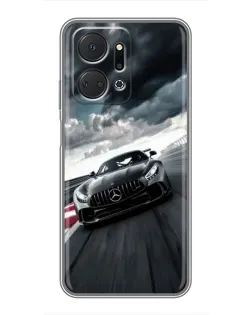 Чехол для Huawei Honor X7a с картинкой «Гоночный Mercedes AMG»