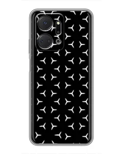Чехол для Huawei Honor X7a с картинкой «Mercedes паттерн звезд»