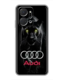 Чехол для Huawei Honor X7a с картинкой «Пантера и Audi»