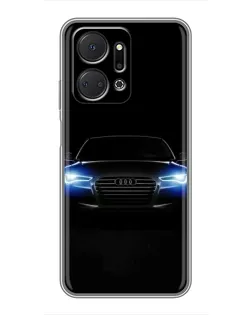 Чехол для Huawei Honor X7a с картинкой «Audi в неоне»