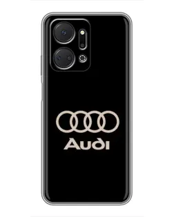 Чехол для Huawei Honor X7a с картинкой «Audi — золотой логотип»