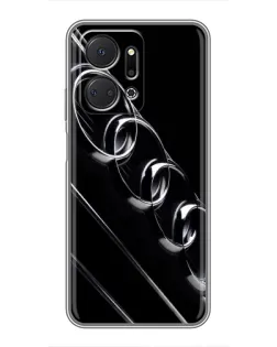 Чехол для Huawei Honor X7a с картинкой «Audi — абстрактные кольца»