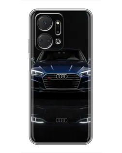 Чехол для Huawei Honor X7a с картинкой «Audi — ночное отражение»