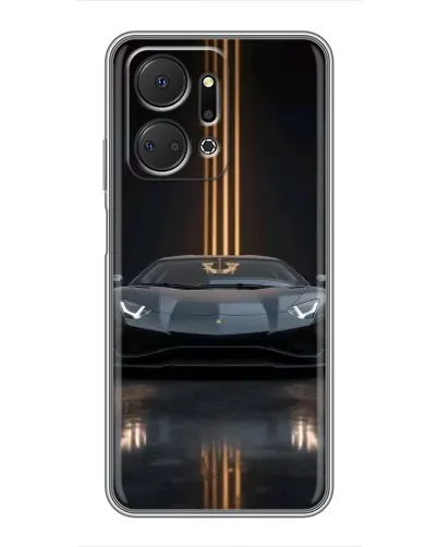 Чехол для Huawei Honor X7a с картинкой «Lamborghini золотые линии»