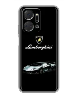 Чехол для Huawei Honor X7a с картинкой «Логотип Lamborghini классика»
