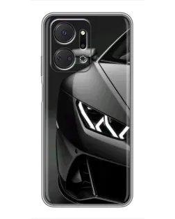 Чехол для Huawei Honor X7a с картинкой «Lamborghini фары детализация»