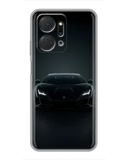 Чехол для Huawei Honor X7a с картинкой «Черный Lamborghini Aventador»