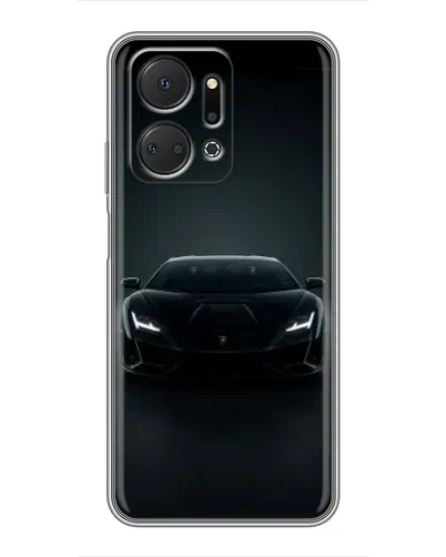 Чехол для Huawei Honor X7a с картинкой «Черный Lamborghini Aventador»