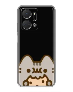 Чехол для Huawei Honor X7a с картинкой «Пушин на черном»