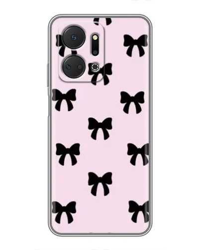 Чехол для Huawei Honor X7a с картинкой «Черные банты Coquette» Чехол для Huawei Honor X7a с картинкой «Черные банты Coquette»