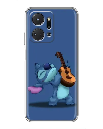 Чехол для Huawei Honor X7a с картинкой «Стич с укулеле»