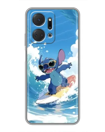 Чехол для Huawei Honor X7a с картинкой «Стич на волне»