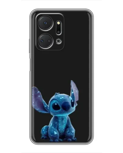 Чехол для Huawei Honor X7a с картинкой «Стич на черном»