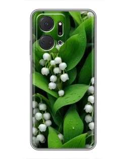 Чехол для Huawei Honor X7a с картинкой «Ландыши в зелени»