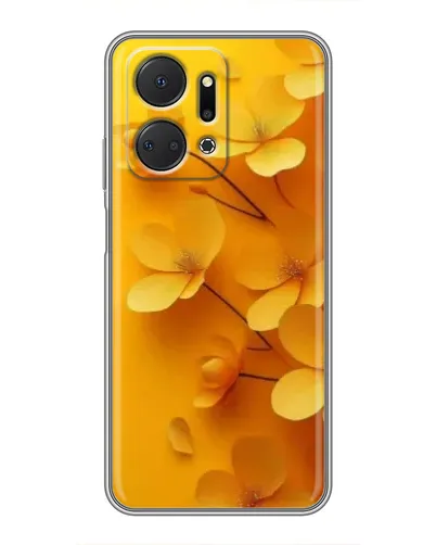 Чехол для Huawei Honor X7a с картинкой «Золотые лепестки»