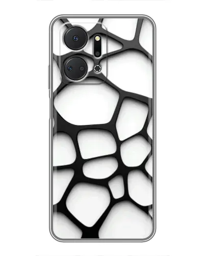 Чехол для Huawei Honor X7a с картинкой «Белая объемная сетка»