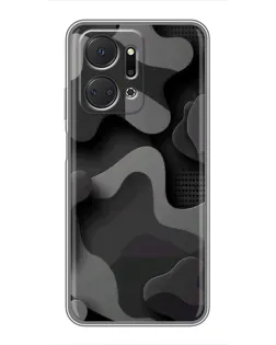 Чехол для Huawei Honor X7a с картинкой «Темный абстрактный камуфляж» Чехол для Huawei Honor X7a с картинкой «Темный абстрактный камуфляж»