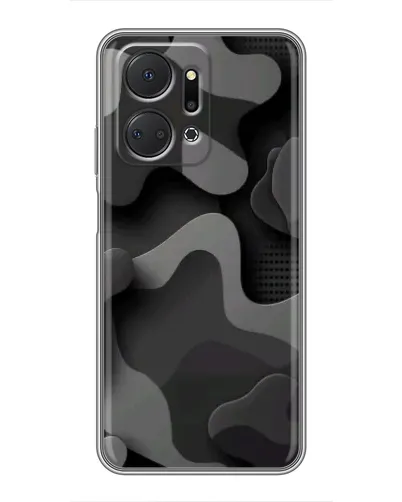 Чехол для Huawei Honor X7a с картинкой «Темный абстрактный камуфляж»