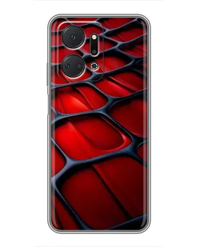 Чехол для Huawei Honor X7a с картинкой «Красная глянцевая сетка»