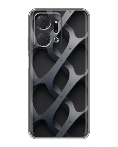 Чехол для Huawei Honor X7a с картинкой «Объемное серое плетение»