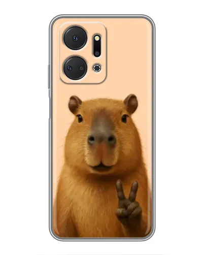 Чехол для Huawei Honor X7a с картинкой «Капибара виктория» Чехол для Huawei Honor X7a с картинкой «Капибара виктория»