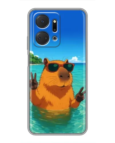 Чехол для Huawei Honor X7a с картинкой «Морская капибара» Чехол для Huawei Honor X7a с картинкой «Морская капибара»